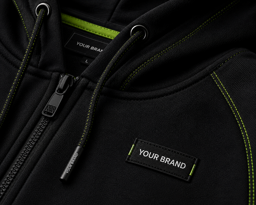 Custom zipper and trim detail